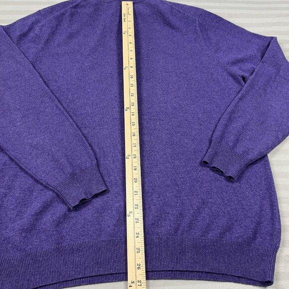 Saks Fifth Avenue Sweater Mens Large Purple Cashmere Crewneck Todd and Duncan - Picture 5 of 8